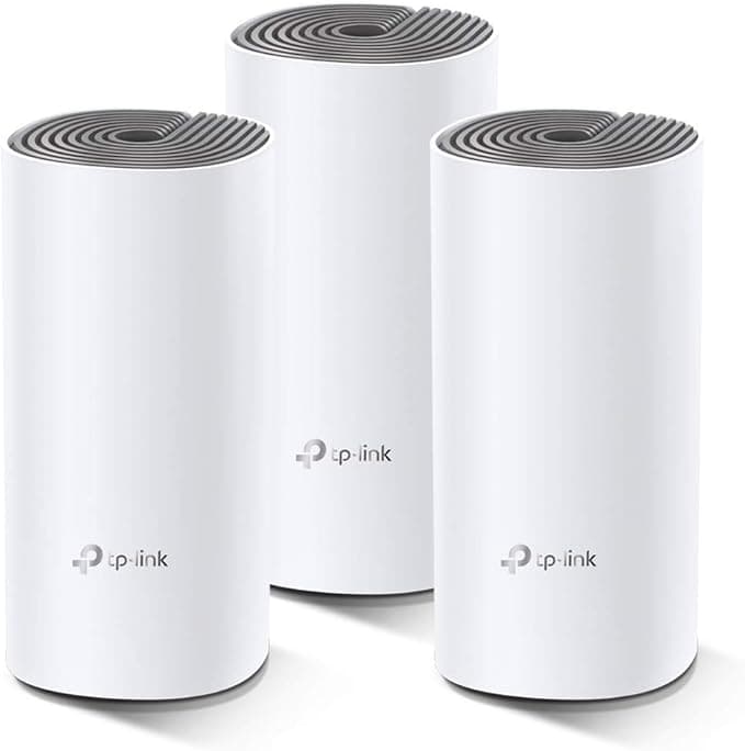 TP-Link Deco E4 (3-pack) Fast Mesh WiFi Systems - Parental Control - Ethernet Ports - WiFi Coverage up to 370 m² - Compatible with Amazon Alexa and IFTTT, White