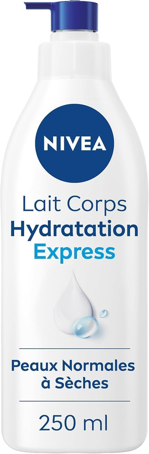 NIVEA Lait corps Hydratation Express 72h (1 x 250 ml) — Lait hydratant à l'Acide Hyaluronique pur — Soin pour le corps hydratant rapide — Sérum nourrissant peaux normales - Image 1