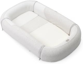 Mommy Pod 3-in-1 Baby Bed Reducer, 81cm x 49cm, Baby Nest, 0-3 Months to Sleep, 0-8 Months for Tummy Time, Organic Cotton Coating, Machine Washable, Beige - Image 1