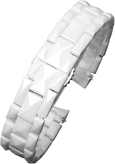 Bracelet de montre en céramique compatible avec la série Dior VIII, noir et blanc, type à bouche convexe, arquée, 17 mm, 15 - Image 1