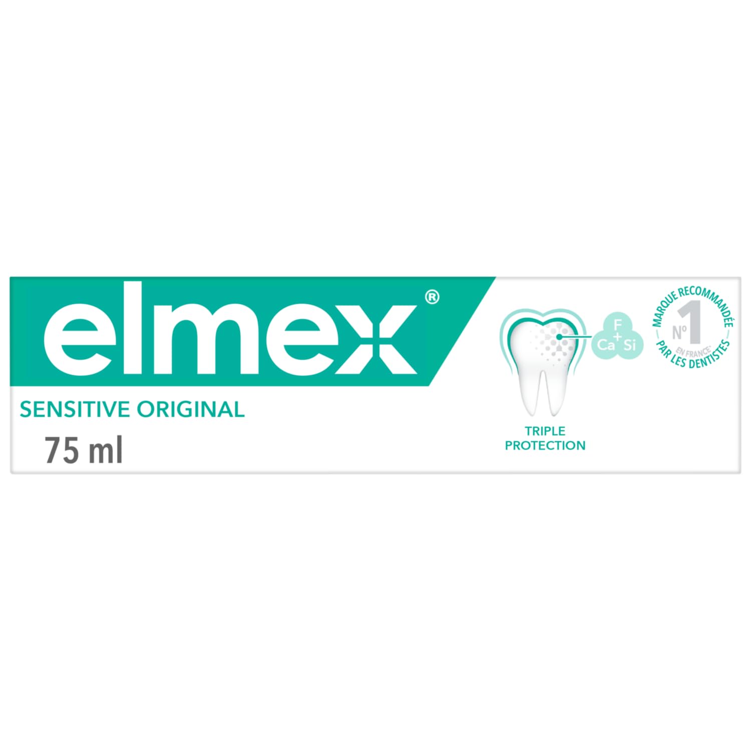 Elmex Original Sensitive Toothpaste 75ml, Sensitive Toothpaste, 24-Hour Protection with Fluoride to Strengthen Teeth, Helps Remove Plaque with Regular Brushing - Image 1