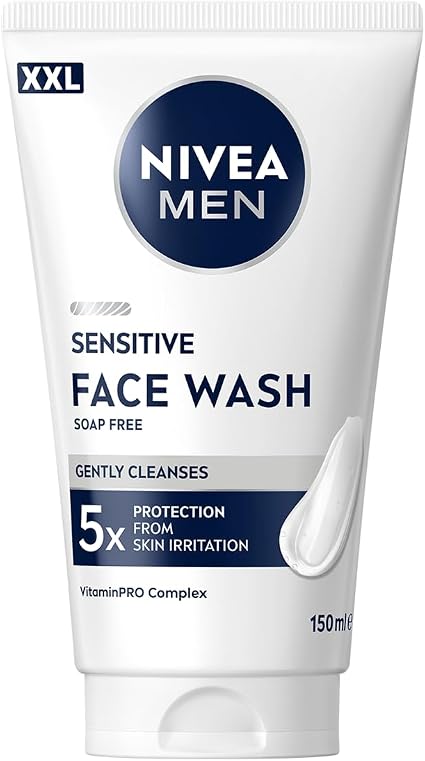 Nivea Men Daily Facial Cleansing Gel - Gently Cleanses - Sensitive Skin - XXL Size - Soap Free, Alcohol Free - VitaminPRO Complex - Vitamin E - 5 Protectors - Non-Drying - 150 ml - Image 1