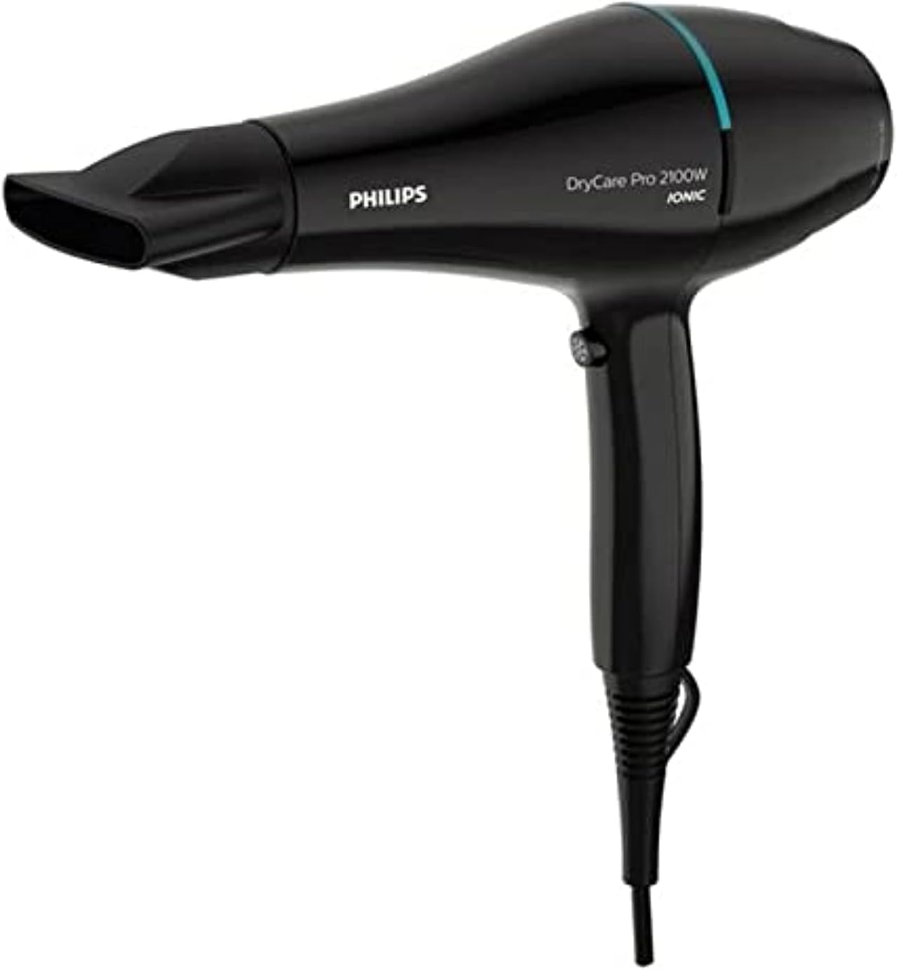 Philips Thermoprotect Professional Hair Dryer, AC Motor, Ion Care, 9 mm Nozzle and 6 Speed, ThermoProtect Temperature, 2100 W, Black and Turquoise (Model BHD272/00) - Image 1