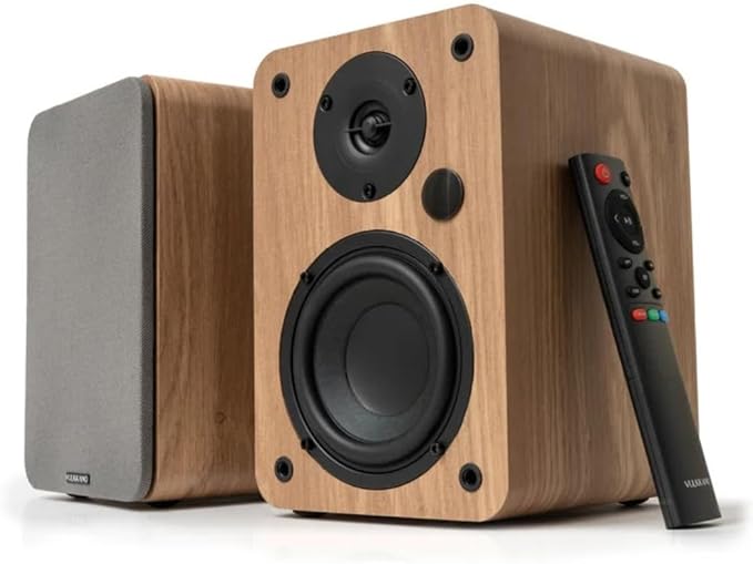 VULKKANO A4 Arc Active Monitoring Speakers with 4 Inch Woofer, Bluetooth 5.0, HDMI Arc, Optical, RCA, USB, Subwoofer Output, Stylish Design PC Speaker, Black - Image 1