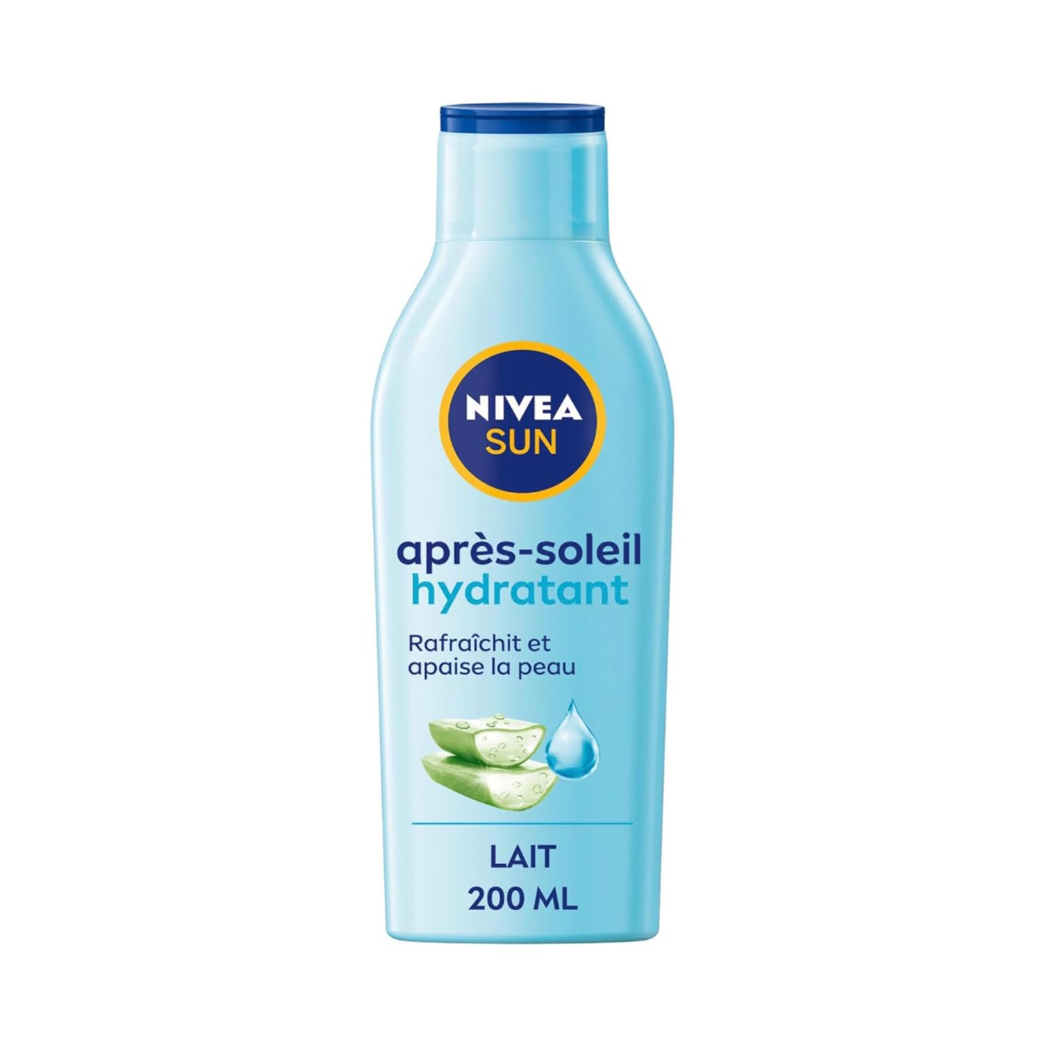 NIVEA SUN - 48H Hydrating After Sun Milk - Refreshes & Soothes Skin - Organic Aloe Vera & Hyaluronic Acid - Light & Non-greasy Formula - All Skin Types - 200ml - Image 1