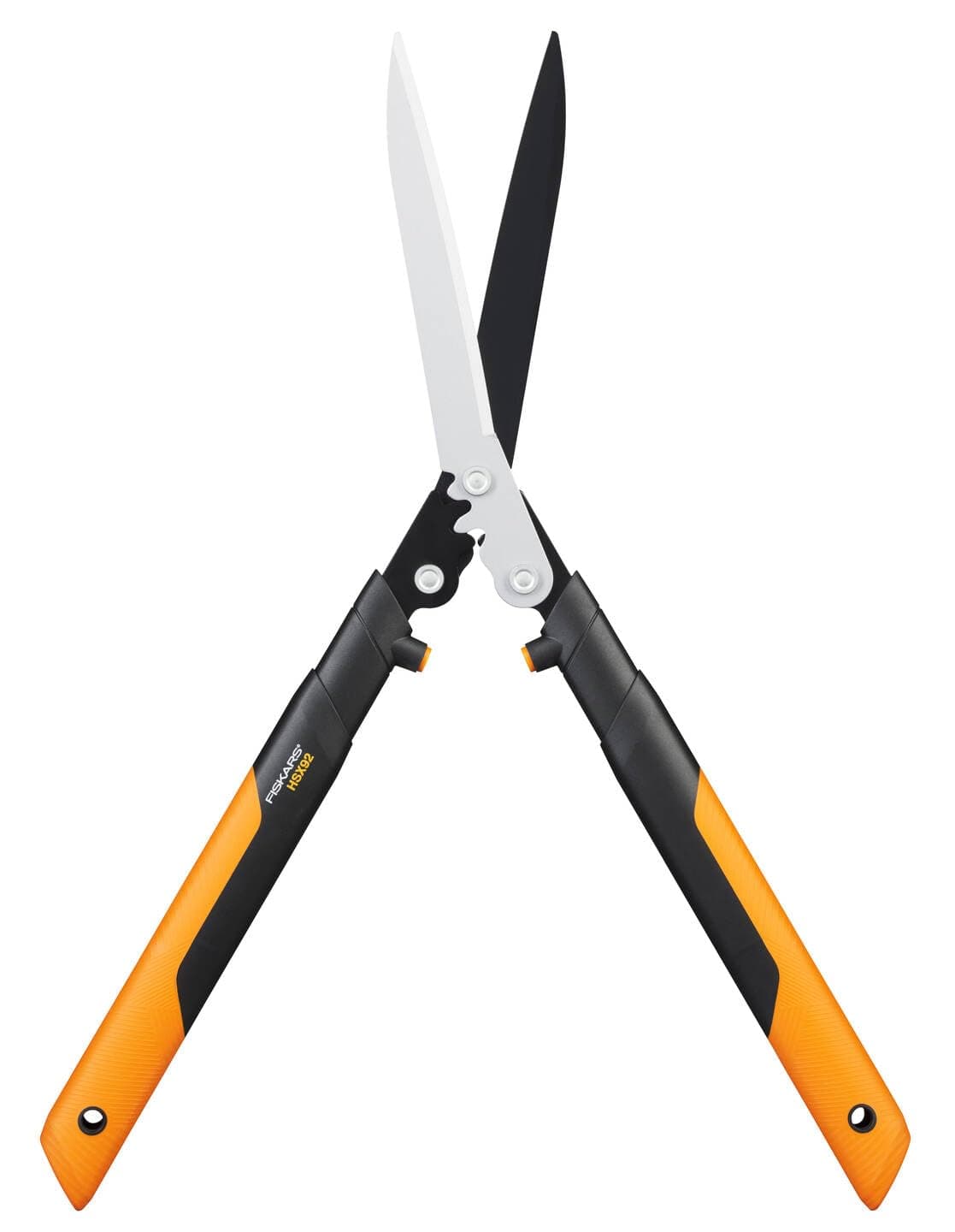 Fiskars Hedge shear, Rack system PowerGear X, Non-Stick coating, Steel blades, Length: 63 cm, Black/Orange, HSX92, 1023631