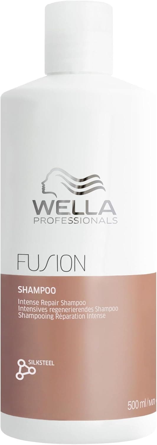 Wella Professionals FUSION Shampoing Réparation Intense - Apporte Brillance et Prévient la Casse - Pour Cheveux Secs et Abîmés, 500ml