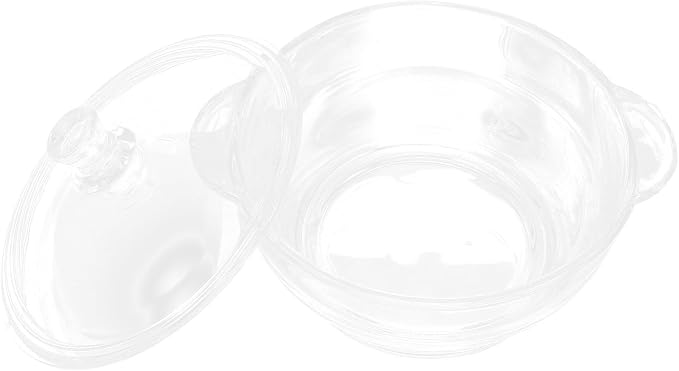 ABOOFAN Cocotte en Verre Borosilicate Double Poignée et Couvercle pour Mijotage, Cuisson de Légumes et Pâtes, Taille L 2,5 L, pour Usage Domestique - Image 1
