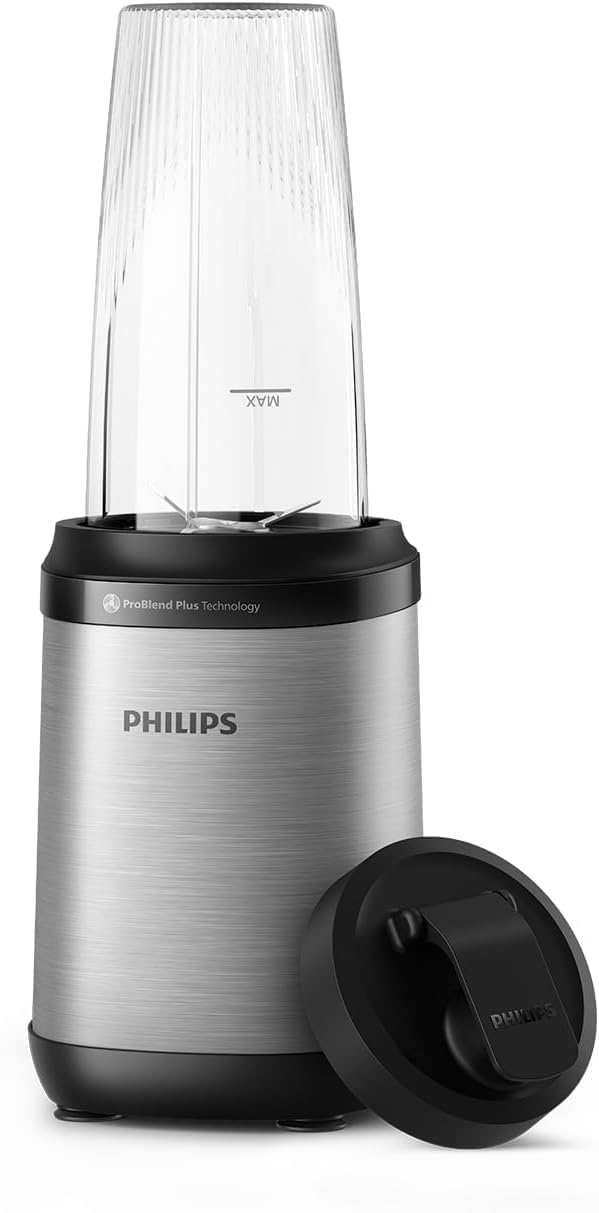 Philips Blender 5000 Series - Puissance 800W, Technologie ProBlend Plus, Lames détachables, Nettoyage facile, Design compact et élégant, Grand récipient, Noir (HR2764/00) - Image 1