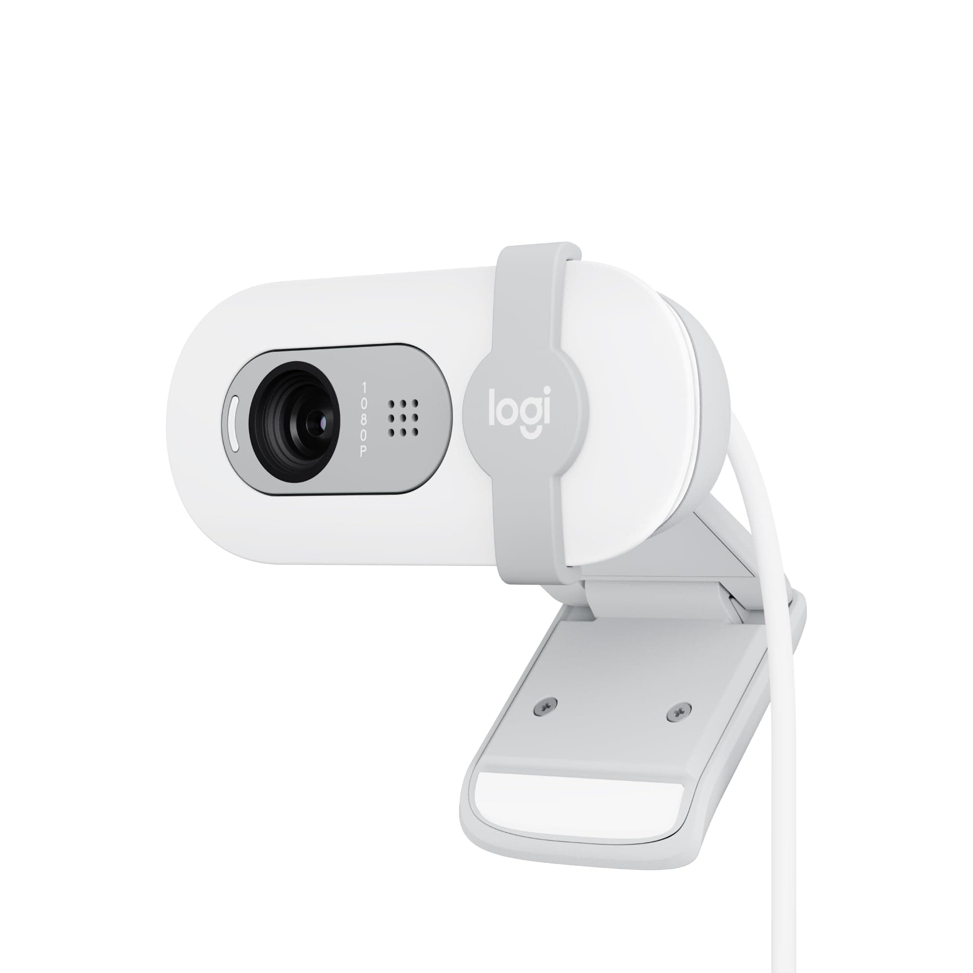 Logitech Brio 100 Full HD Webcam for Meeting/Streaming, Auto Light Balance, Built-in Microphone, Privacy Pane, USB-A, for Microsoft Teams, Google Meet, Zoom - White