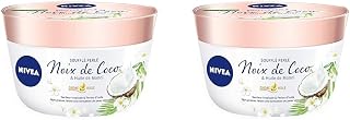 NIVEA Baume Corps Soufflé Perlé (1 x 200 ml), soin corps hydratation 24 h, baume hydratant à l'huile de monoï et au parfum tropical de noix de coco (Lot de 2) - Image 1