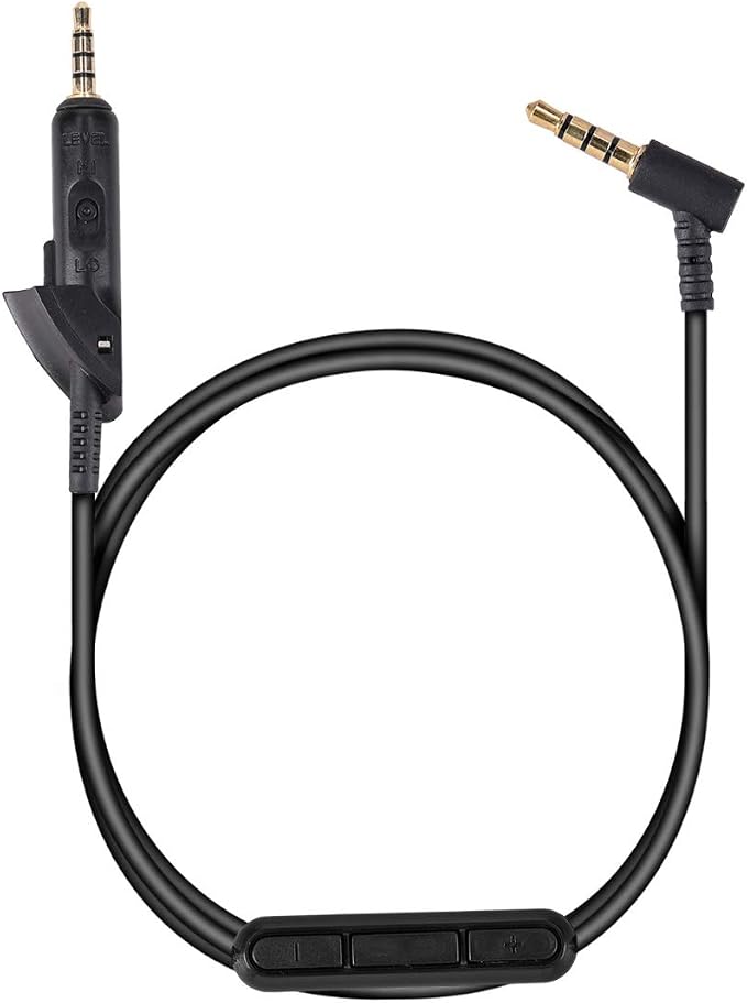 kwmobile Compatible with Bose QuietComfort 15 3.5mm Headphone Replacement Cable with Mic and Volume Control - Image 1