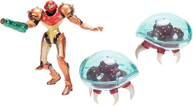 Nintendo Metroid - JAKKS Pacific - Lot de 3 Figurines Articulées Samus Aran et Aliens - Licence Officielle du Jeu Vidéo - Jouet à Collectionner pour Enfants et Adultes Fans de l'univers - Image 1