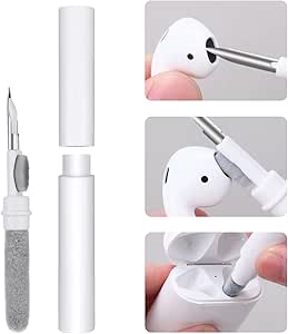 Vicloon Airpod Cleaner, 3 in 1 Cleaning Kit for AirPods with Soft Microfibre Brush for Bluetooth Earphones, Camera/Phone Port - Image 1