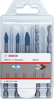 Bosch Accessories Coffret de 5 forets HEX-9 HardCeramic + HEX-5 (Carrelage dur, Béton, Ø 6/8 mm, Accessoires pour perceuses à percussion) - Amazon Edition