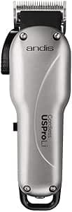 Andis, USPRO Li Adjustable Blade Trimmer with Cord/Cordless - 2 Hours Run Time & 90 Minutes Charge, High Speed (000-1) Sharp Blade with Zero Gap, Powered by