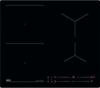 AEG 6000 Series Induction Hob, 4 Hobs, Ceramic Hob, Bridge Function, Flexible Cooking Zones, PowerBoost, Hob2Hood, Touch Control, Child Safety, TO64IB00IB, 60 cm