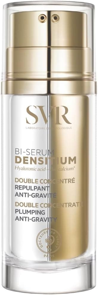 SVR – Densitium Bi-Sérum – Double Concentré Repulpant Anti-Âge – Raffermit, nourrit et redéfinit les contours – Pour peaux matures – Acide hyaluronique, Bio-calcium – 30 ml