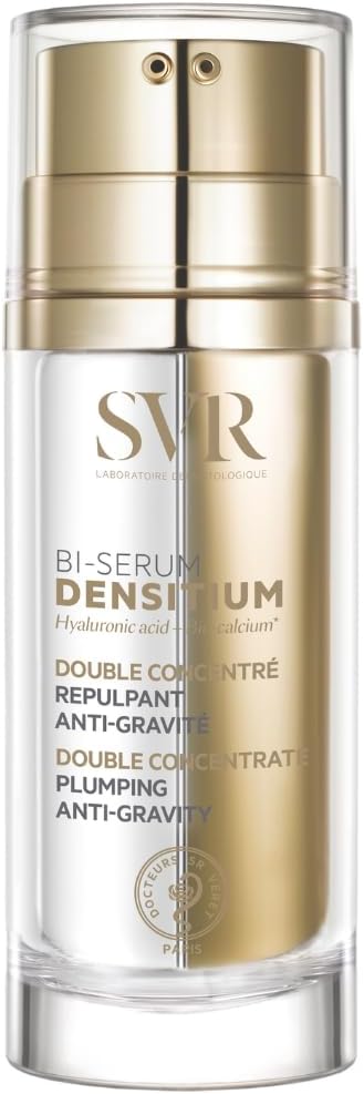 SVR – Densitium Bi-Sérum – Double Concentré Repulpant Anti-Âge – Raffermit, nourrit et redéfinit les contours – Pour peaux matures – Acide hyaluronique, Bio-calcium – 30 ml - Image 1