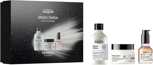 L'Oreal Professionnel - Gift Set - Damaged & Brittle Hair - Metal Detox - 97% Breakage - 10x Plus Hydrated Hair - Limited Edition - Shampoo (300 ml) + Mask (250 ml) + Oil (50 ml) - Image 1