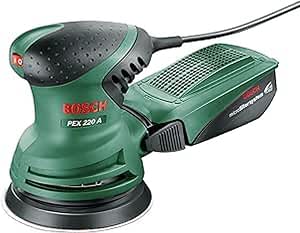 Bosch Home and Garden Orbital Sander - PEX 220 A (Comes with 1 abrasive sheet K 80 Ø 125 mm, microfilter housing, oscillation rate 4,000 - 24,000 rpm) - Image 1