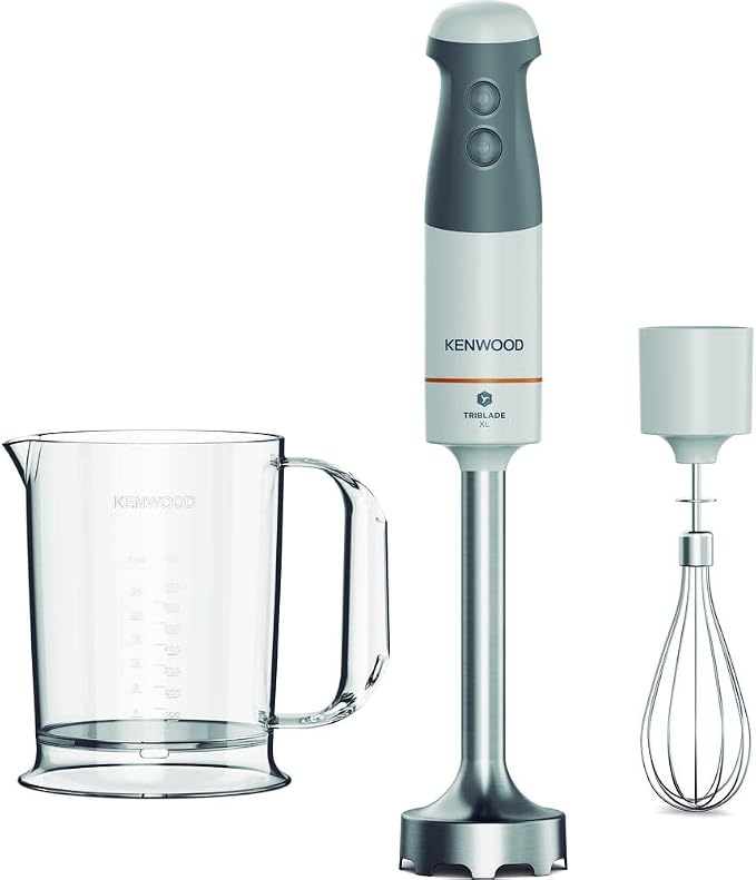 Kenwood Hand Blender, Accessory Compatible with Triblade XL Blender, Easy to Adjust Rotatable, Dishwasher Safe, Stainless Steel, HBM40.002WH, Grey - Image 1