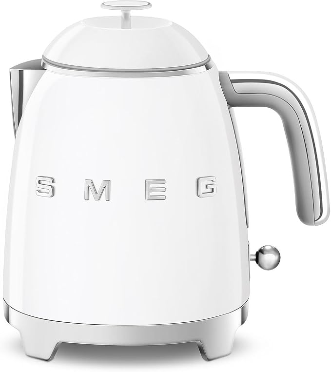 Smeg, KLF05WHEU Small Electric Kettle 0.8 L, Stainless Steel Filter, Automatic Safety Shutdown, Water Level Indicator, Non-slip Base and Integrated Cord Storage, Power 1400 W, White - Image 1