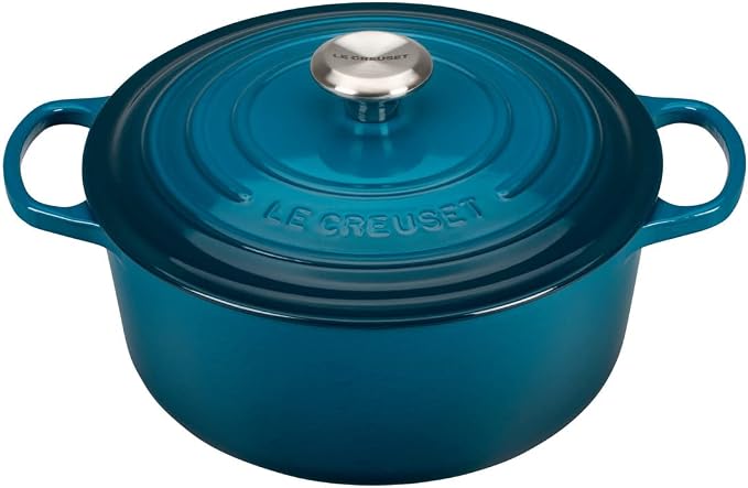 Le Creuset Signature Enameled Cast Iron Round Casserole, 5.5 qt, Dark Teal - Image 1