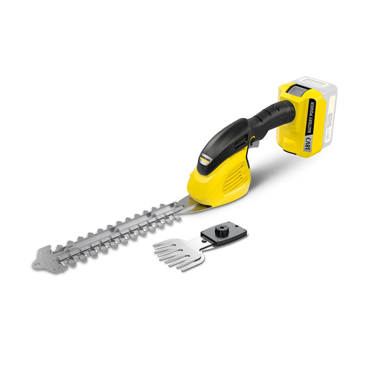 Kärcher 18 V Cordless Plant Sculptor GSH 18-20, 2 in 1: 12 cm Blade for Sculpting & 20 cm Pruning Blade, Power: max. 450-650 m, Requires Kärcher 18 V Battery, Not Included