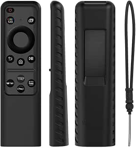 Samsung SolarCell 2023 Remote Control Case TM2360E BN59-01432A Silicone Cover with Anti-Lost Lanyard for Samsung Neo QLED 8K Smart TV BN59-01439A TM2361E (Black) - Image 1