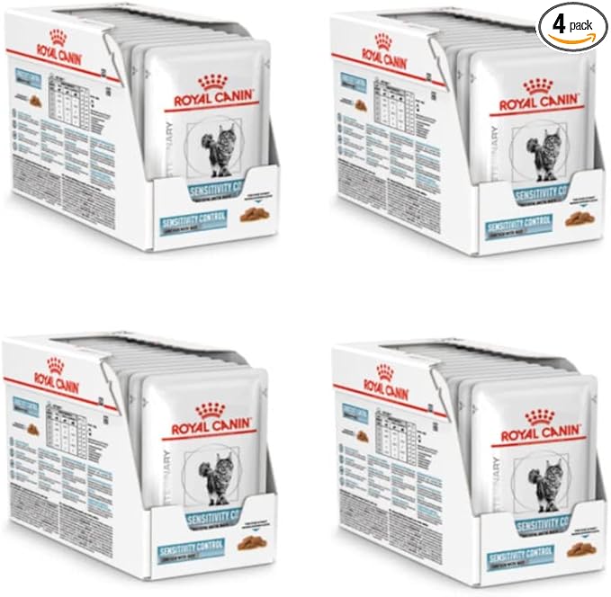 Royal Canin Veterinary Sensitivity Control | Pack of 4 | 4 x 12 x 85 g | Complete Dietary Food for Adult Cats | to Reduce Symptoms of Nutrient Intolerance - Image 1