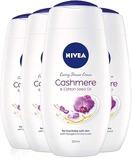 NIVEA Lot de 4 crèmes douche hydratantes au cachemire (4 x 250 ml), crème corporelle luxueuse + extrait de cachemire, lotion hydratante pour le corps, hydratant pour la peau - Image 1