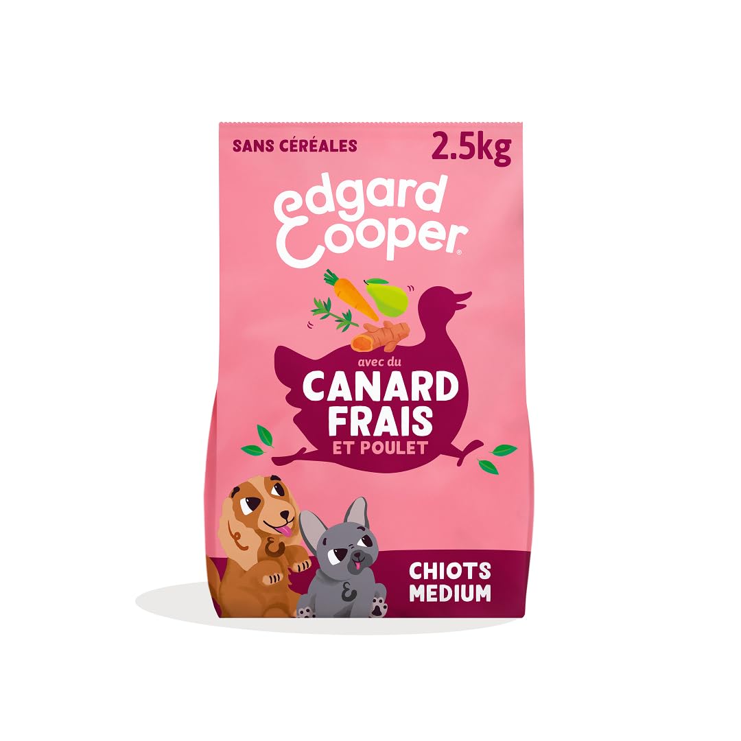Edgard & Cooper Cereal-Free Puppy Food for Adult Dogs Medium (2.5kg), Duck And Chicken, Puppy Friendly Fiber Content, Natural Recipe, Never Animal Flour - Image 1