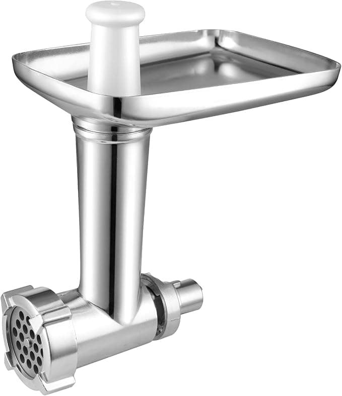 Gdrtwwh Meat grinder compatible with all Chef and KMix food machines, includes 2 sausage filling tubes, 4 screens and 1 adapter
