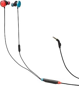 JBL Quantum 50N, Wired In-Ear Gaming Headphones, QuantumSURROUND Sound, Cross-Platform Accounting, Voice Focusing Mic, Twistlock Comfort Technology, Red and Blue - Image 1
