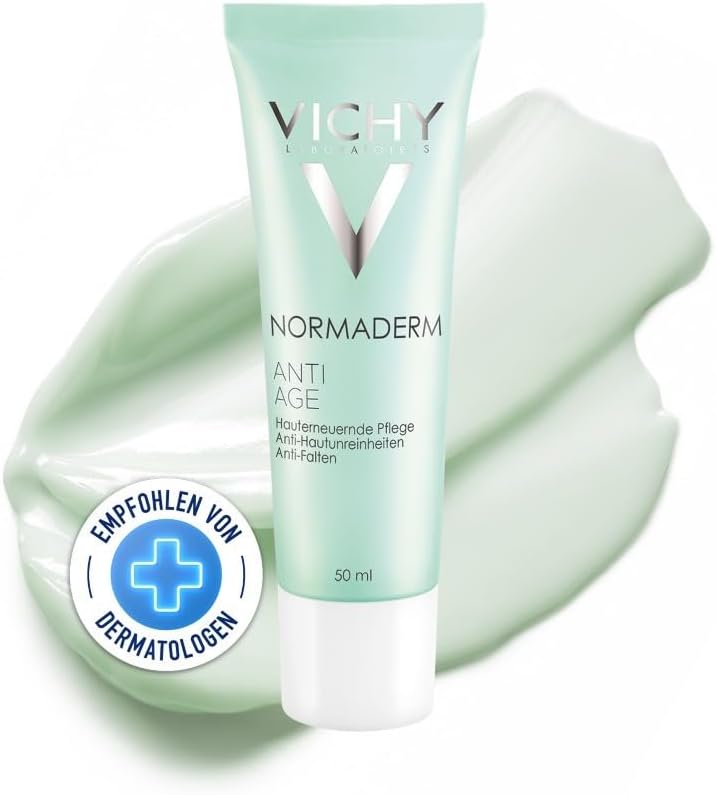 Vichy, Normaderm, Anti-Aging Resurfacing, Anti-Blemish & Anti-Wrinkle, Enriched with Glycolic Acid & Vitamin C, For Sensitive Skin, 50 ml - Image 1