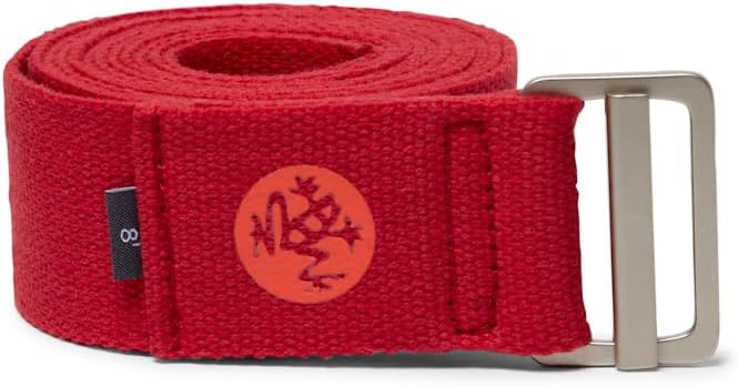 Manduka Align Sangle de yoga en coton léger, sécurisée, soutien antidérapant – Rose – 4,4 cm de large – 244 cm - Image 1