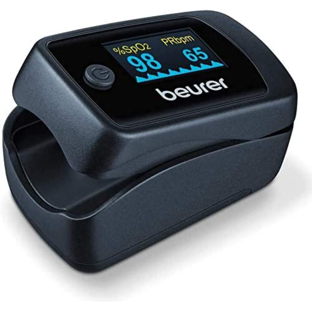 Beurer PO 45 Pulse Oximeter, Measurement of Oxygen Saturation (SpO₂), Heart Rate (Pulse) and Infusion Index (IP), Colour Display - Image 1