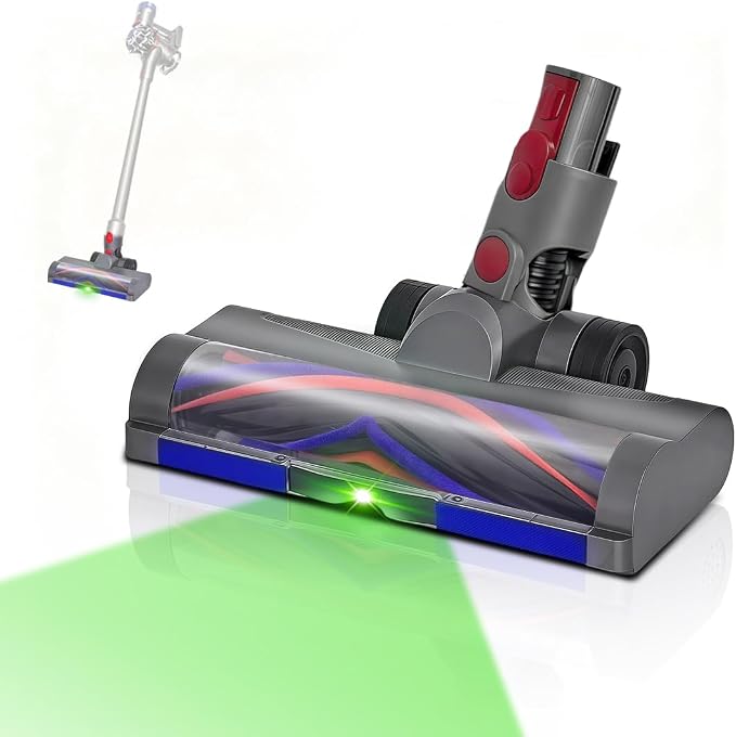 LED Tête de Brosse de Remplacement l'Aspirateur Compatibilité pour Dyson V7, V8, V10, V11 et V15 Aspirateurs,Brosse Aspirateur pour Sols Durs et Moquettes. - Image 1