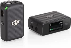 DJI Mic (1 TX + 1 RX), Wireless Lavalliere Microphone, 250 m Range, Compact and Ultra-Light, 14 Hour Recording, for PC, iPhone, Cameras, YouTube, Vlogs, Live Streaming