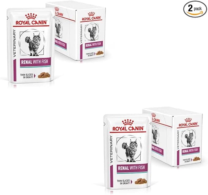 Royal Canin Veterinary Renal Fish | Double Pack | 2 x 12 x 85g | Complete Dietary Food for Adult Cats | for Support in Kidney Problems | Fresh Bag
