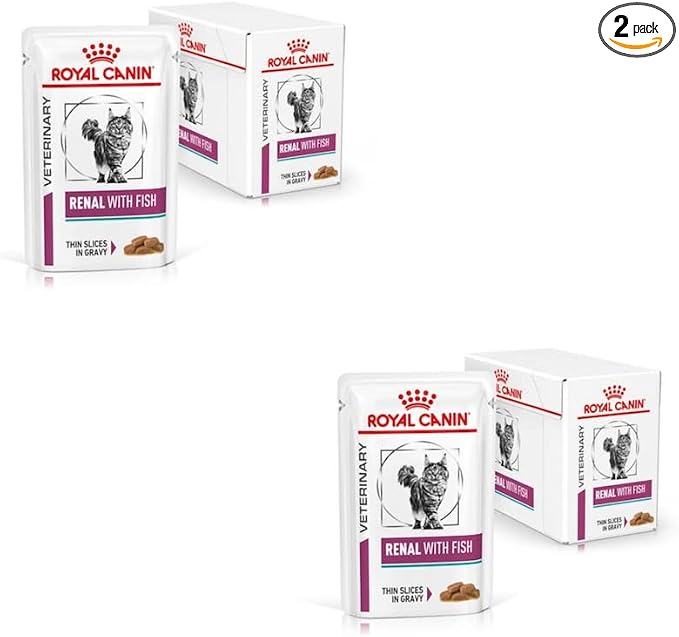 Royal Canin Veterinary Renal Fish | Double Pack | 2 x 12 x 85g | Complete Dietary Food for Adult Cats | for Support in Kidney Problems | Fresh Bag - Image 1