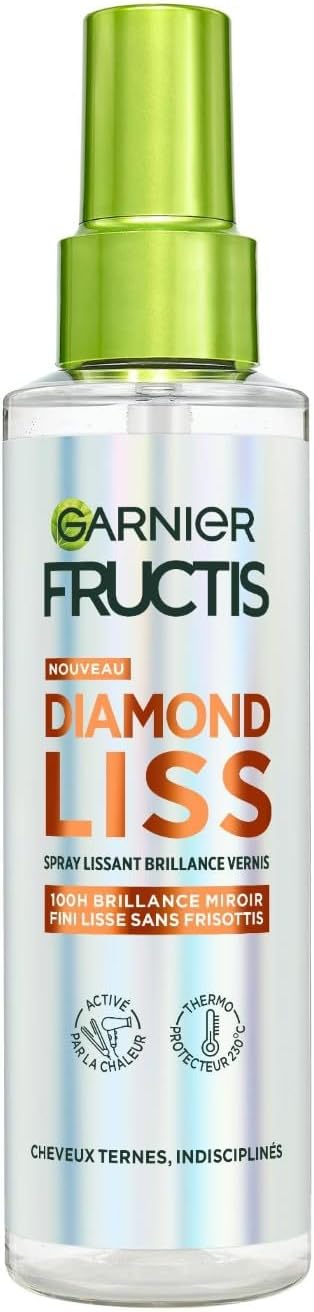 Garnier Fructis Diamond Liss - Smoothing Diamond Shine Hair Spray for Smooth & Shiny Hair - Thermo Protector - Vegetable Keratin & Argan Oil - Anti-Frizz - Anti-Moisture - 150 ml - Image 1