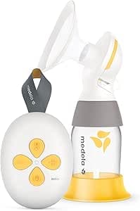 Medela Solo Single Electric Breast Pump, Quiet Operation, USB Rechargeable with PersonalFit Flex Shield Technology and Medela 2-Phase Expression Technology