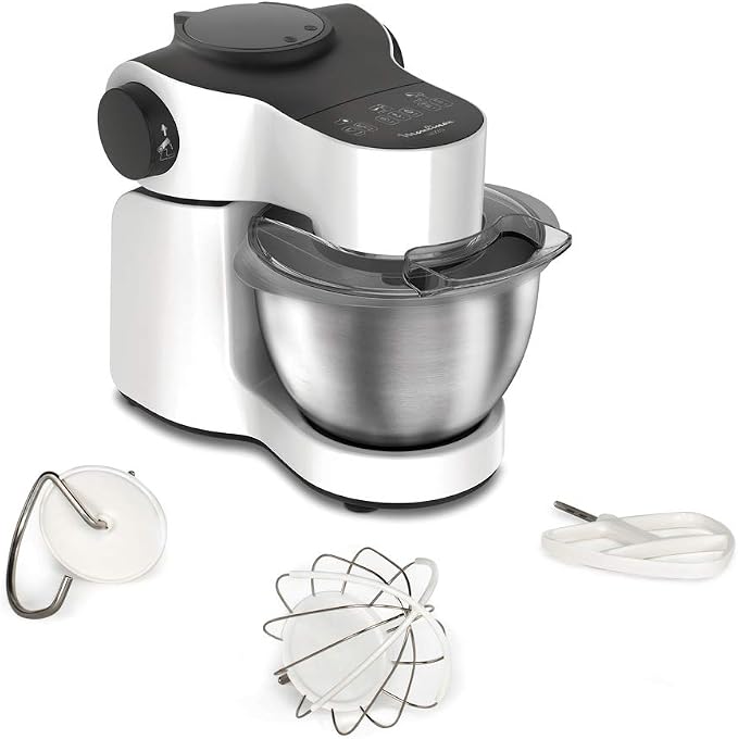 Moulinex Wizzo Pastry Processor, Stainless Steel Bowl 4L, Pastry Kit, Patented Flex Whisk, Power 1000 W, Cakes, Quiches, Pizzas QA310110 - Image 1