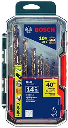 BOSCH CO14B M42 Cobalt Metal Drill Bit Set with Case Included with Three Flat Shanks for Drilling Stainless Steel, Cast Iron, Titanium, Light Metal, Aluminum - Image 1