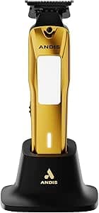 Andis Phenom Professional 562119 Cordless Cordless Lithium-Ion Electric Beard and Hair Trimmer with Charging Stand, Gold