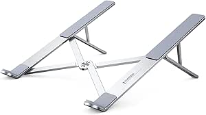 UGREEN Laptop Stand Aluminium Ventilated 8 to 17.3 Inches Laptop Stand Adjustable Height on 5 Levels Folding Door Compatible with MacBook Air Pro HP Dell ASUS MSI - Image 1