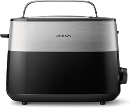 Philips Grille-pain - 2 Fentes, 8 Réglages, Réchauffe-Viennoiseries, Décongélation, Arrêt Automatique, Noir/Argent (HD2516/90) - Image 1