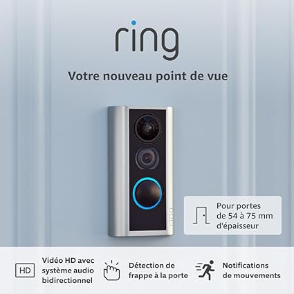 Ring Wireless Video Peephole (Door View Cam) | For Doors 54-75mm Thick (Recommended Version) | Wireless Doorbell with Camera, 1080p HD Video and Wi-Fi | Free Ring Protect Trial 30-Day - Image 1